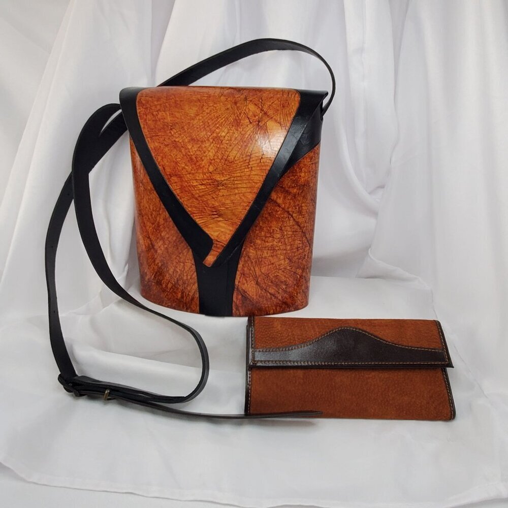 Dei Grandi Argentina Leather Crossbody Bag & Matching Wallet Set Artisan Made